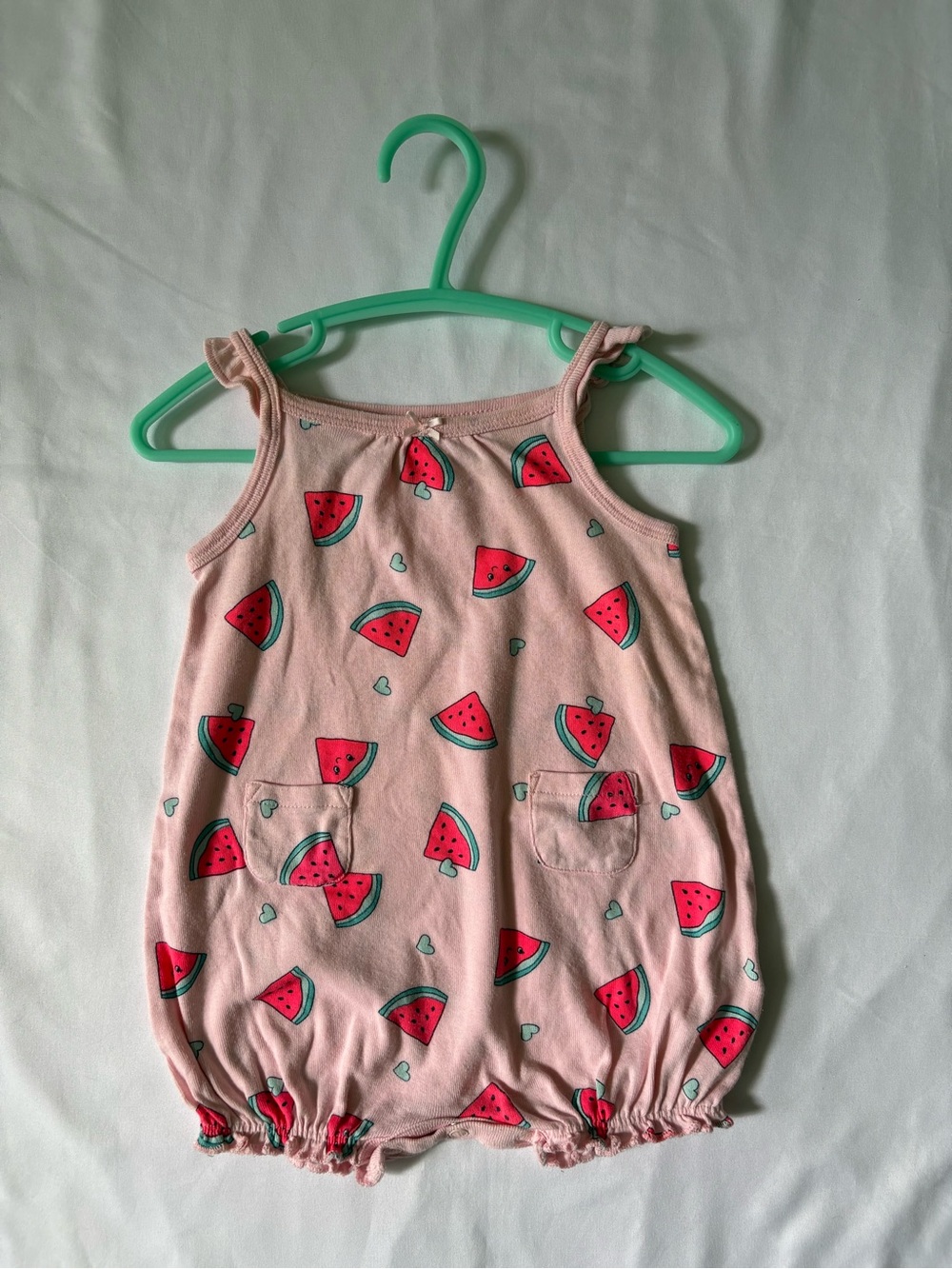 🌸 Baby girl Pink Watermelon Print One-Piece Romper